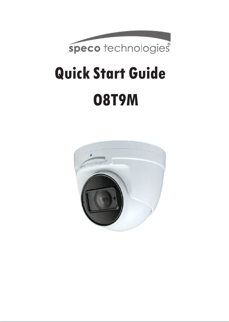 Page n°1 - Guide de démarrage rapide Speco Technologies O8T9M