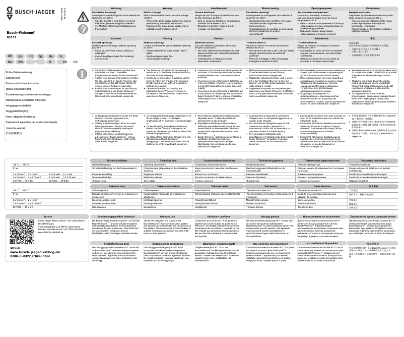 Page 1 de la notice Manuel utilisateur Busch-Jaeger 83111