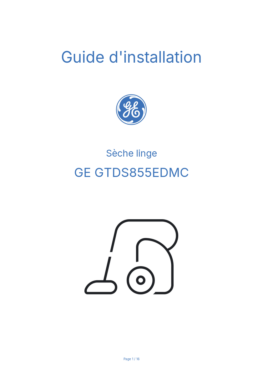 Image de la première page du manuel de l'appareil GTDS855EDMC