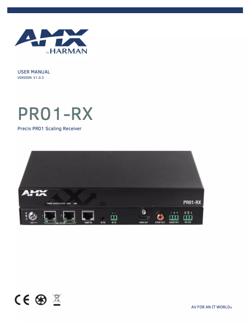 Image de la première page du manuel de l'appareil PR01-RX