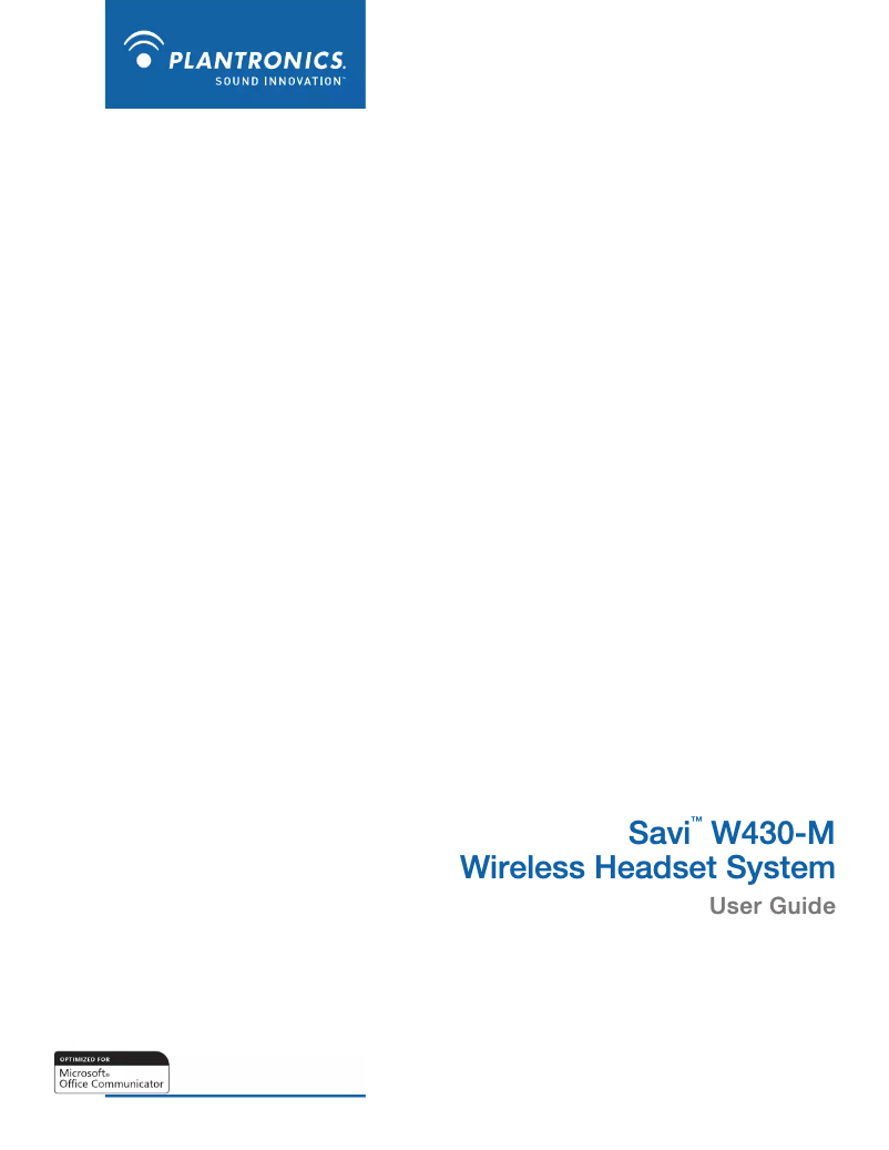 Image de la première page du manuel de l'appareil Savi W430-M