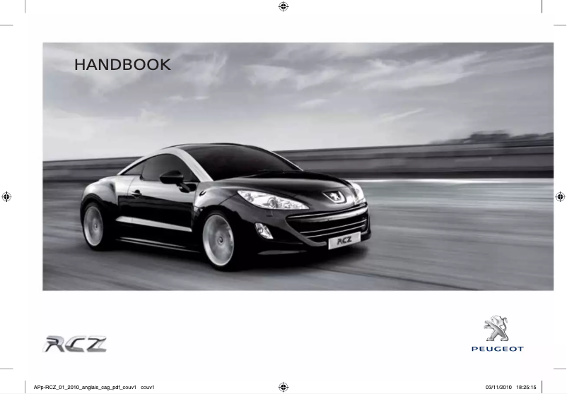 Image de la première page du manuel de l'appareil RCZ (2010)