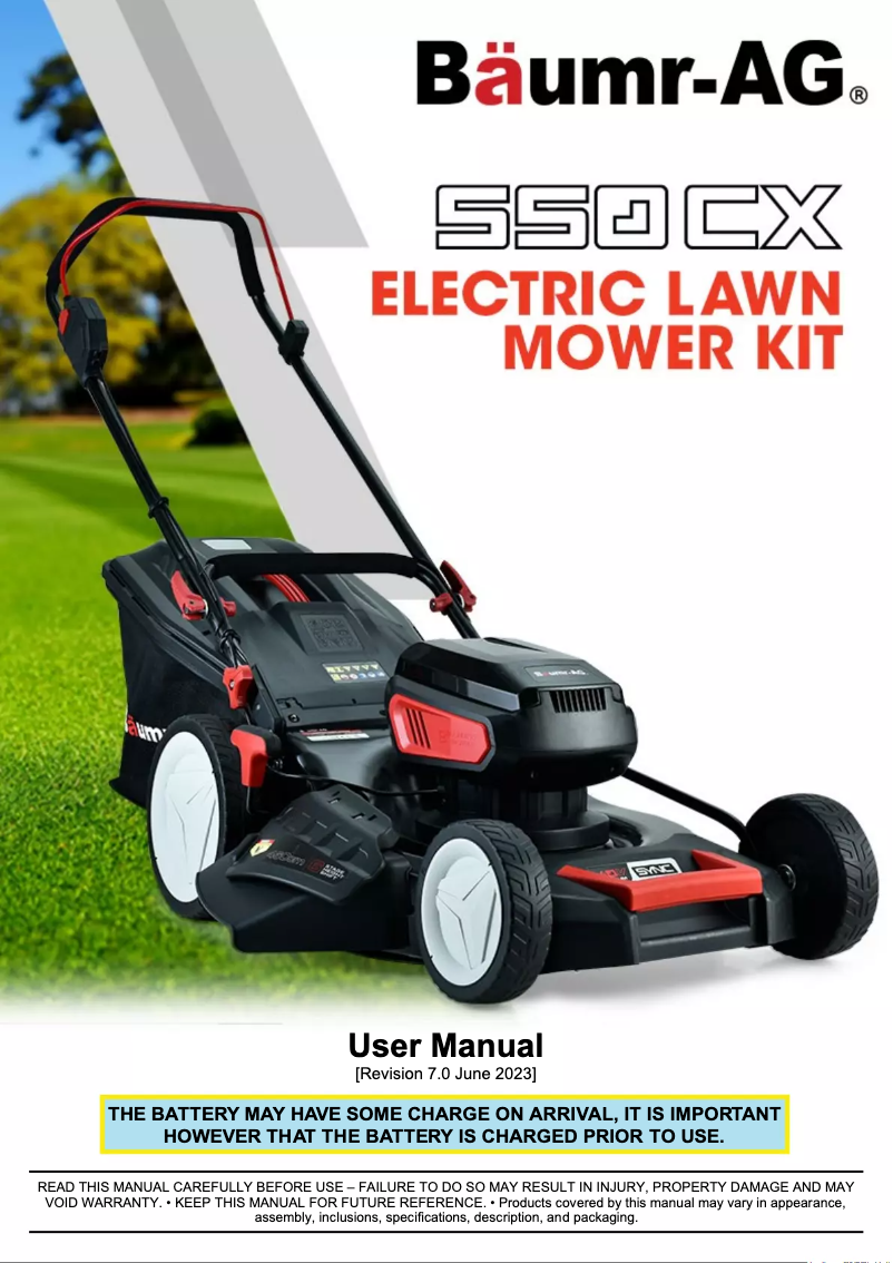 Page 1 de la notice Manuel utilisateur Baumr-AG 550CX