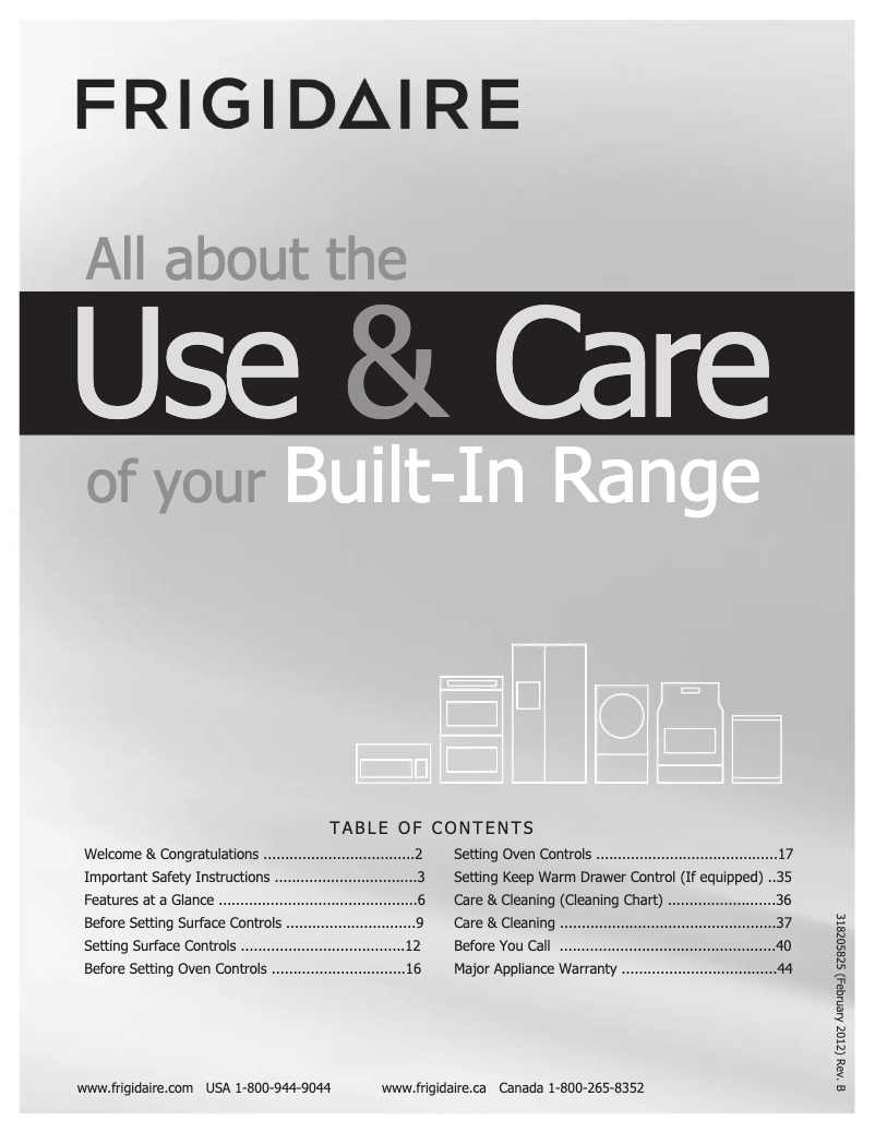 Page n°1 - Manuel utilisateur Frigidaire FPES3085KF