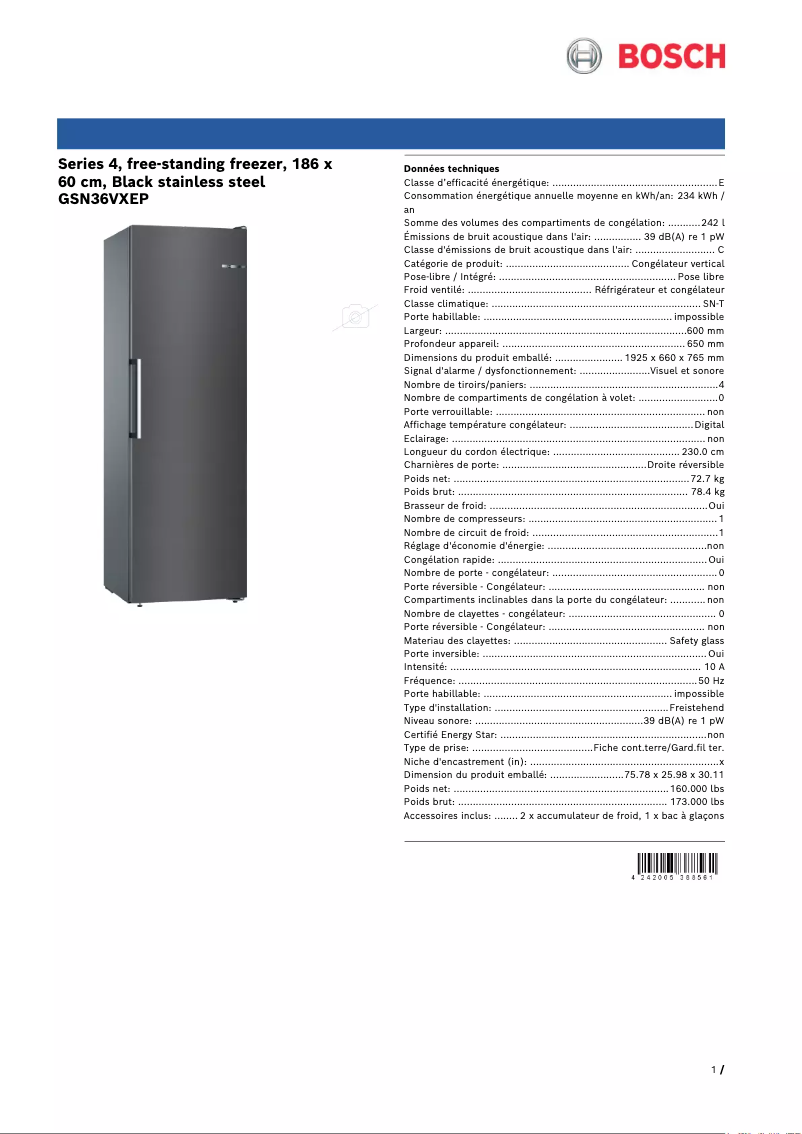 Image de la première page du manuel de l'appareil GSN36VXEP