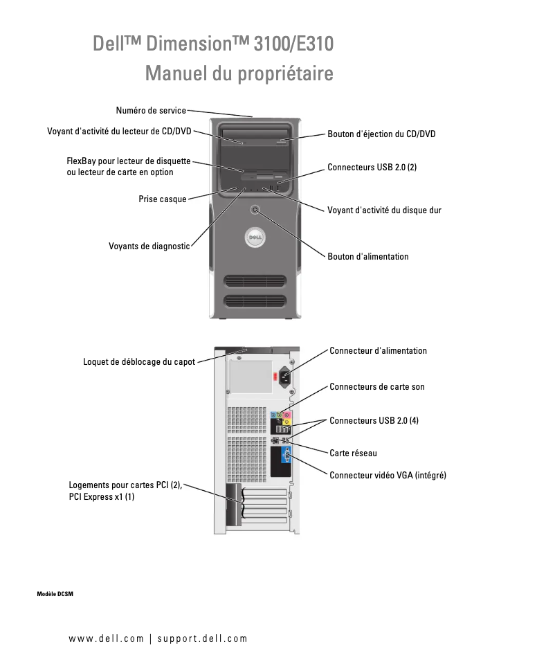 Page n°1 - Manuel utilisateur Dell Dimension 3100