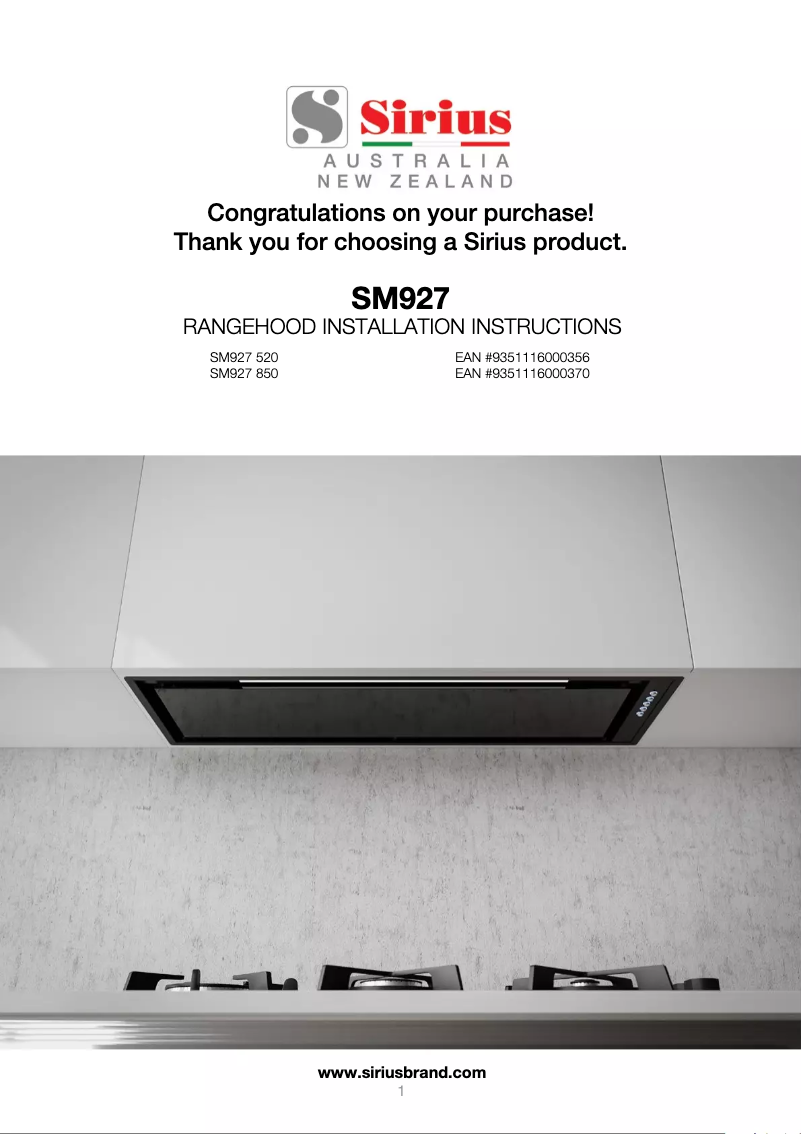 Página 1 del manual Manual de usuario Sirius SM927 850