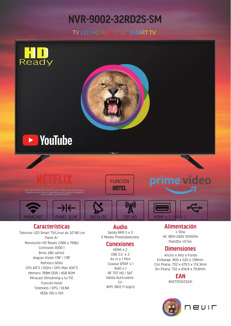 Page n°1 - Brochure Nevir NVR-9002-32RD2S-SM