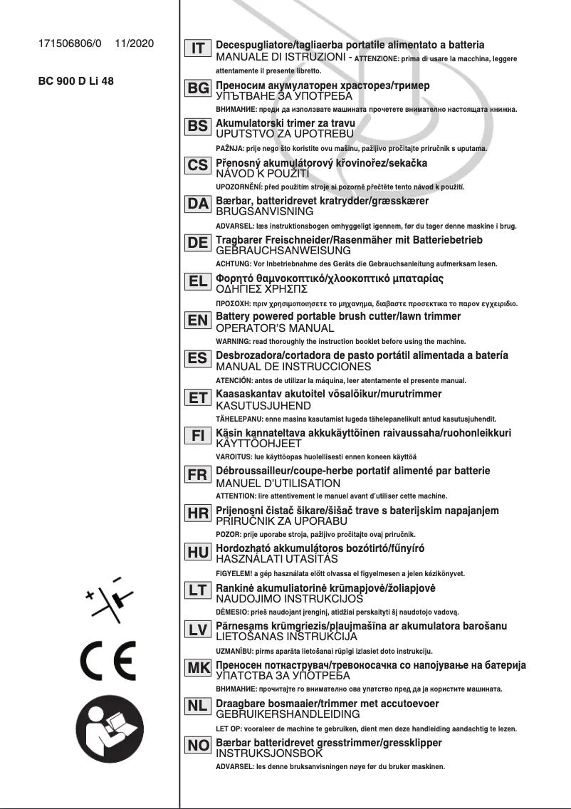 Page 1 de la notice Manuel utilisateur Stiga BC 900e B