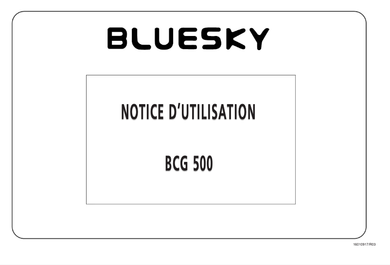 Image de la première page du manuel de l'appareil BCG 500