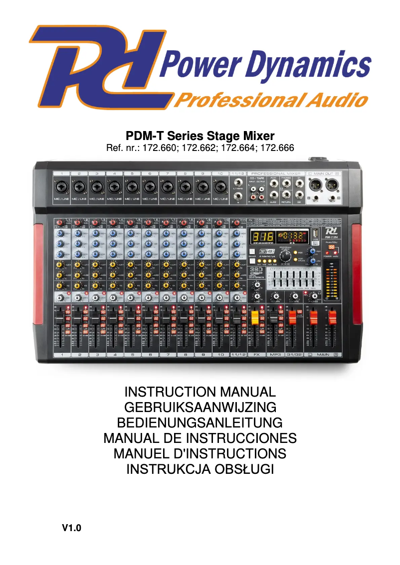 Page n°1 - Manuel utilisateur Power Dynamics PDM-T1204
