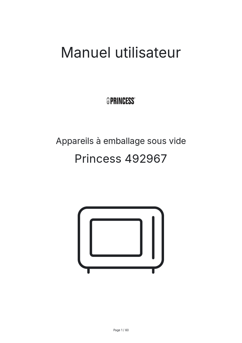 Page n°1 - Manuel utilisateur Princess 492967