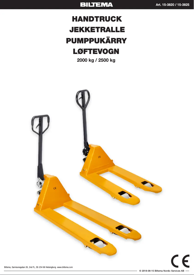 Page 1 de la notice Manuel utilisateur Biltema 15-3820