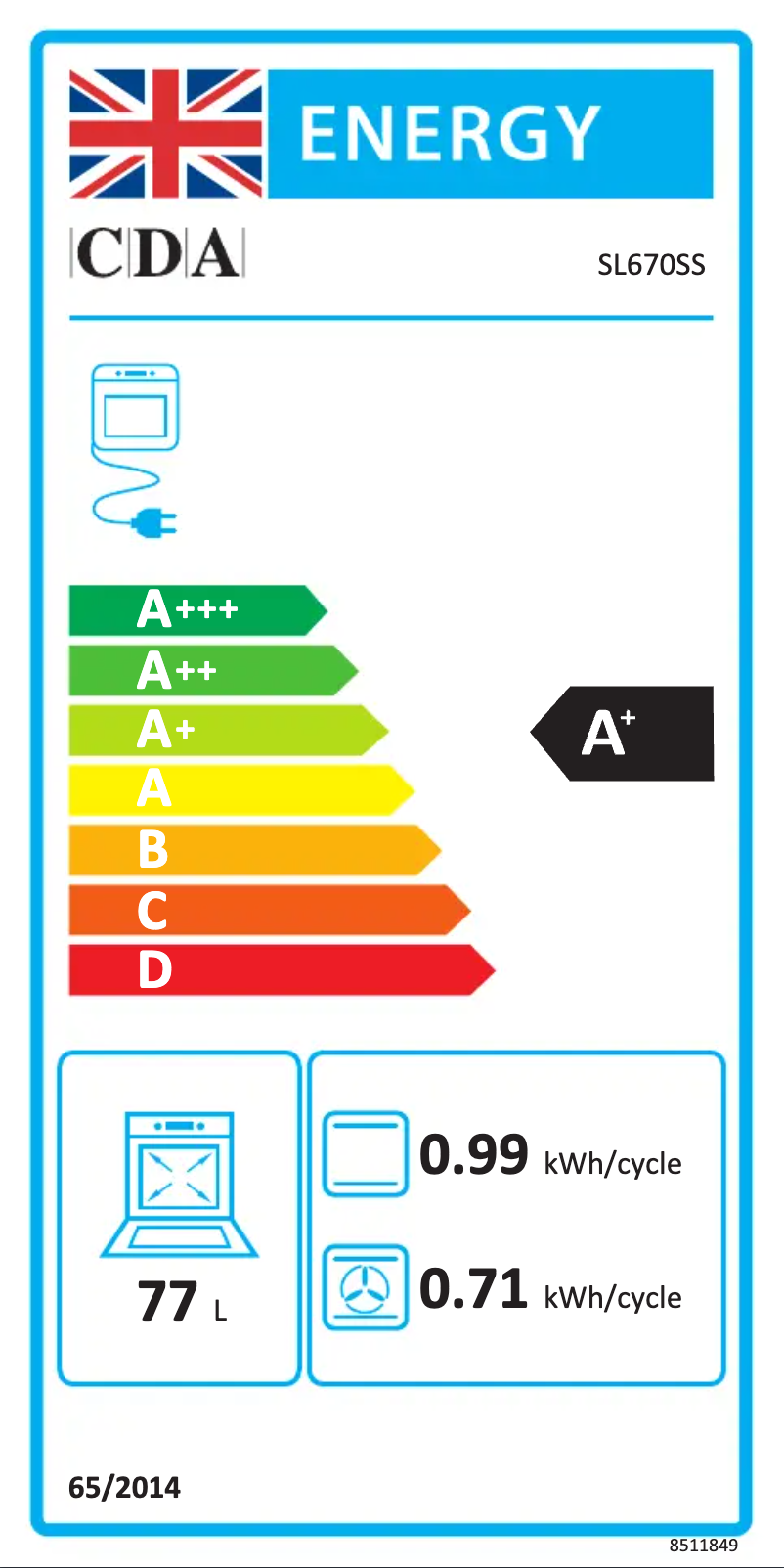Page n°1 - Label énergétique CDA SL670SS
