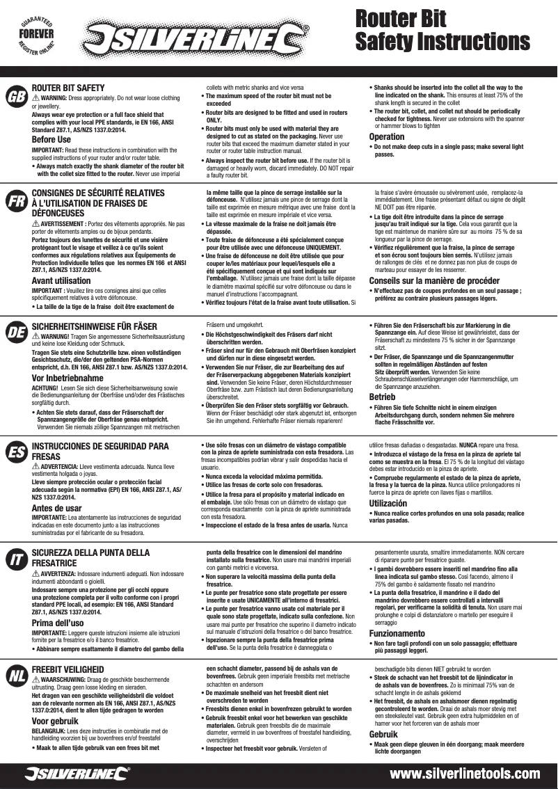 Page n°1 - Manuel utilisateur Silverline 248439