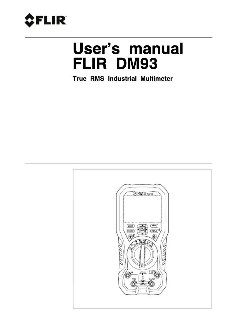 Page 1 de la notice Manuel utilisateur FLIR DM93