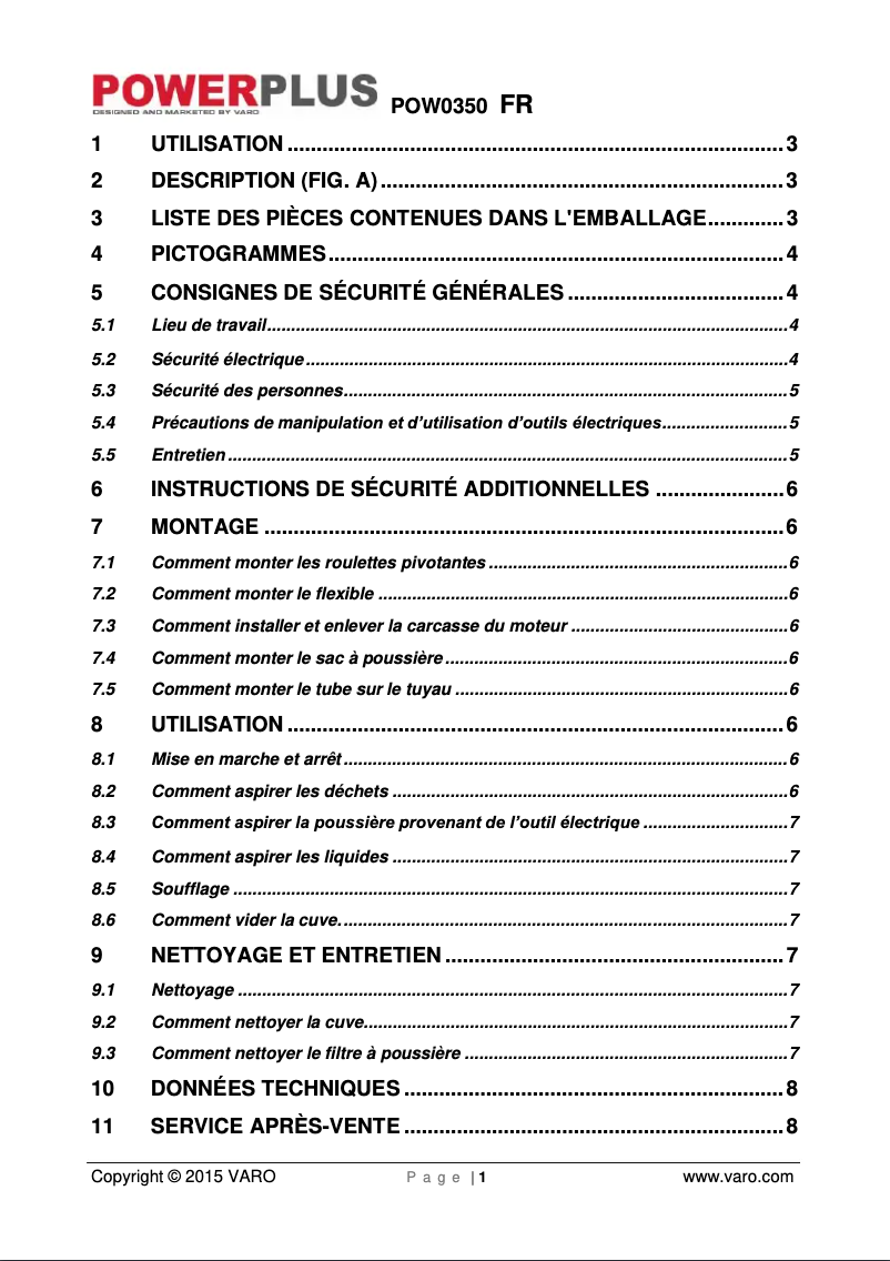 Página 1 del manual Manual de usuario PowerPlus POW0350