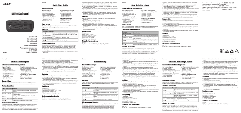 Page n°1 - Manuel utilisateur Acer Nitro NKB810