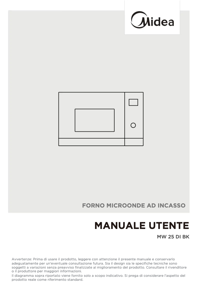 Page n°1 - Manuel utilisateur Midea MW 25 DI BK