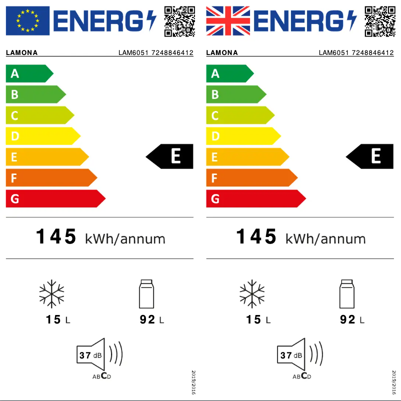 Page n°1 - Label énergétique Lamona LAM6051