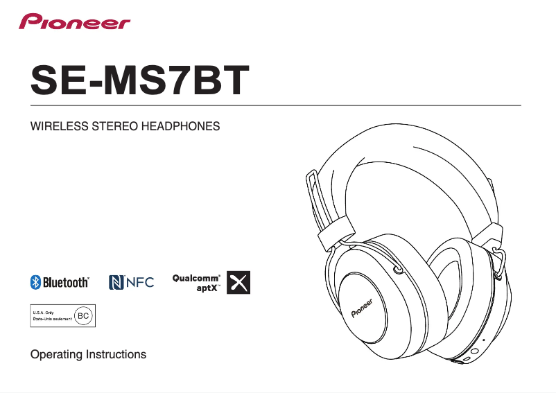 Page 1 de la notice Manuel utilisateur Pioneer SE-MS7BT
