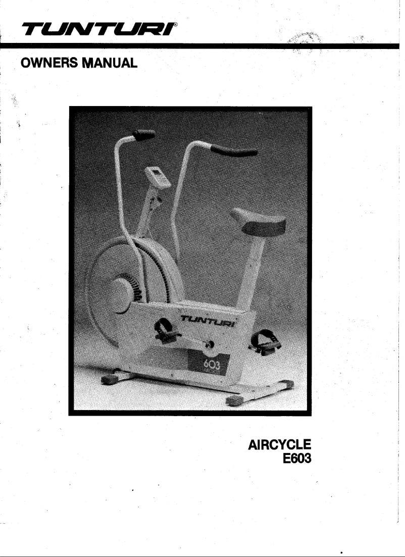 Page 1 de la notice Manuel utilisateur Tunturi E603