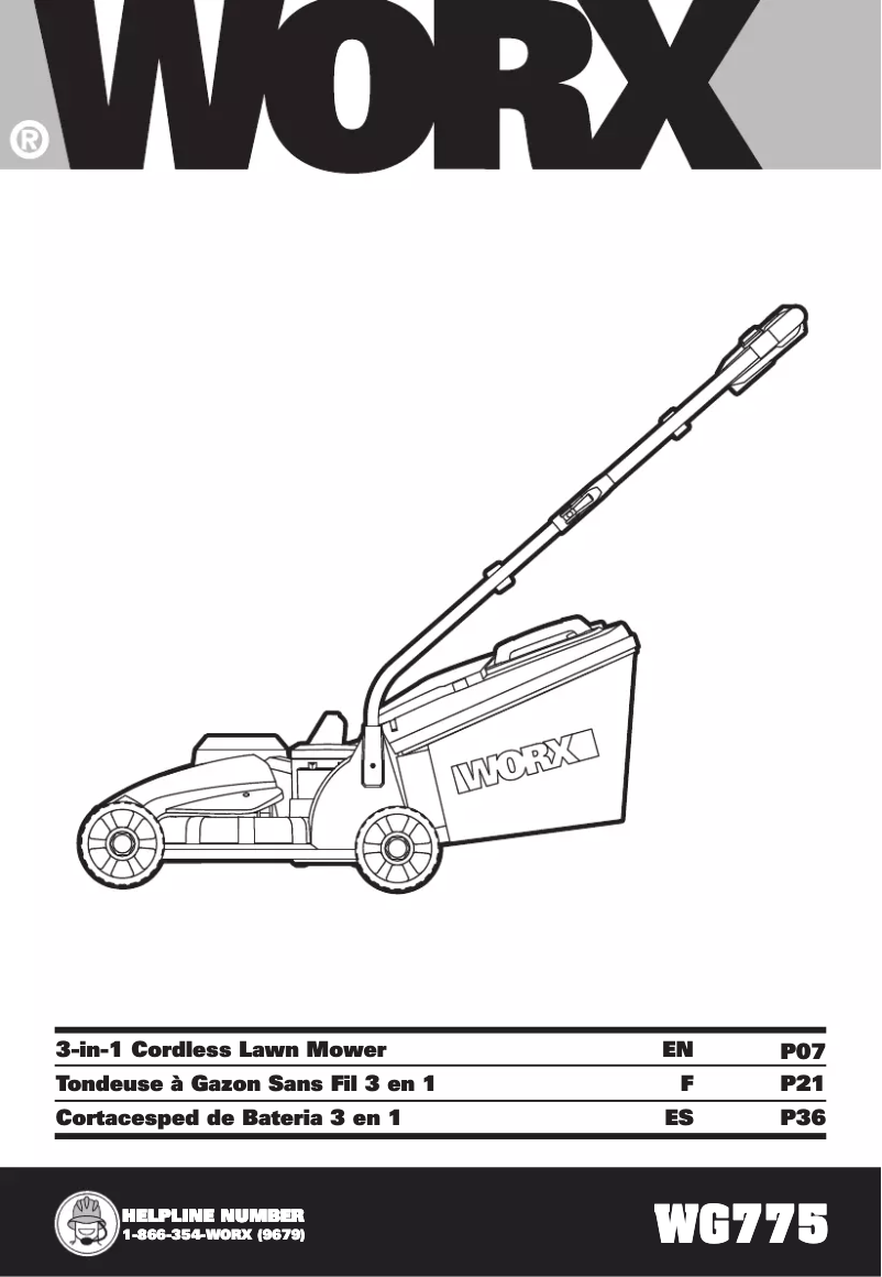 Page n°1 - Manuel utilisateur Positec Worx WG775