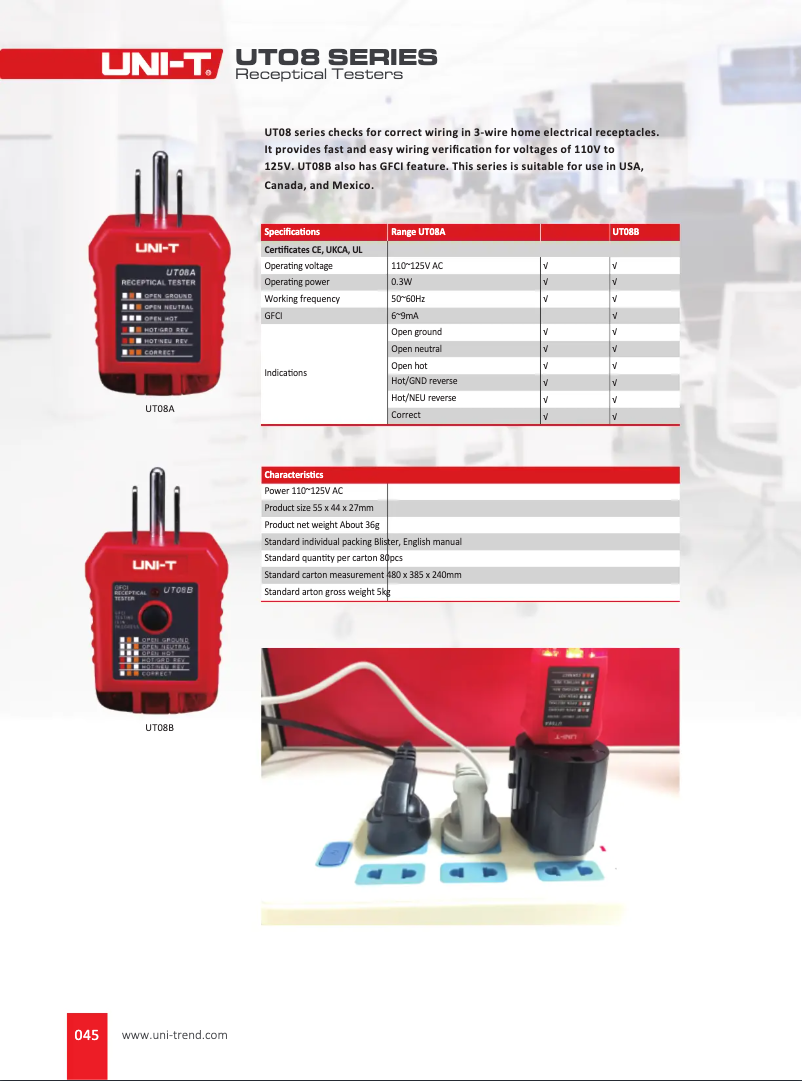 Image de la première page du manuel de l'appareil UT08B