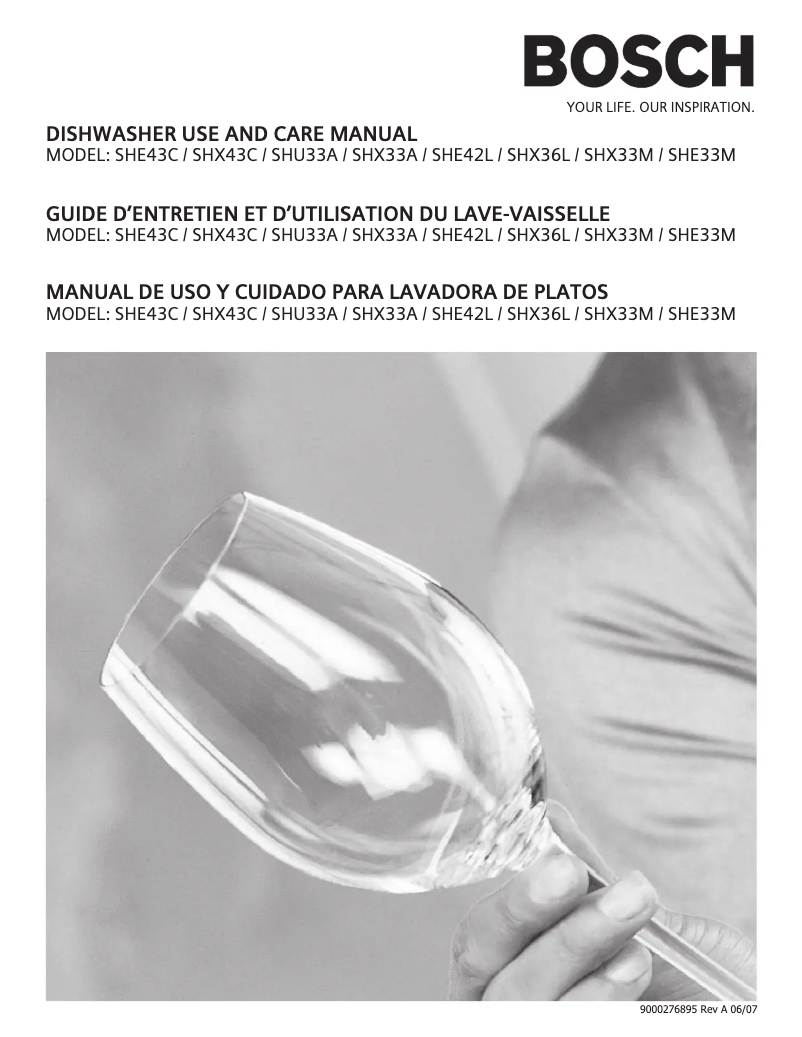 Page n°1 - Manuel utilisateur Bosch SHX33M