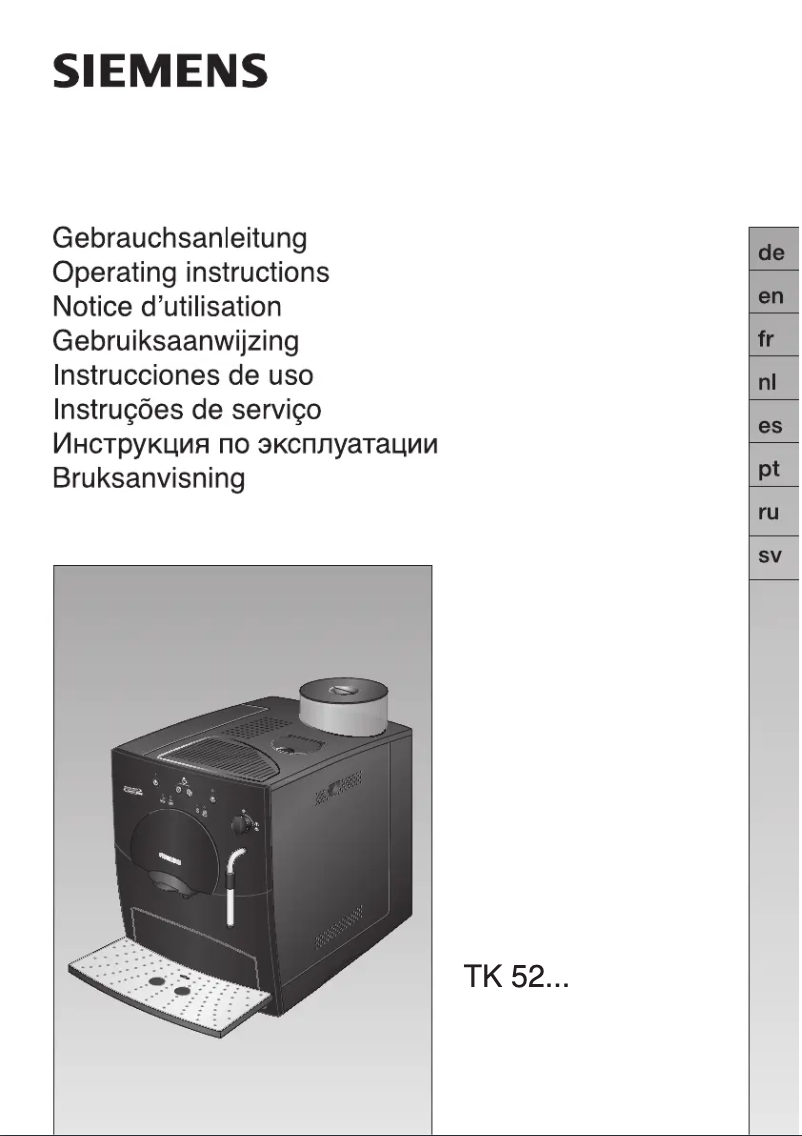 Page n°1 - Manuel utilisateur Siemens TK529NL
