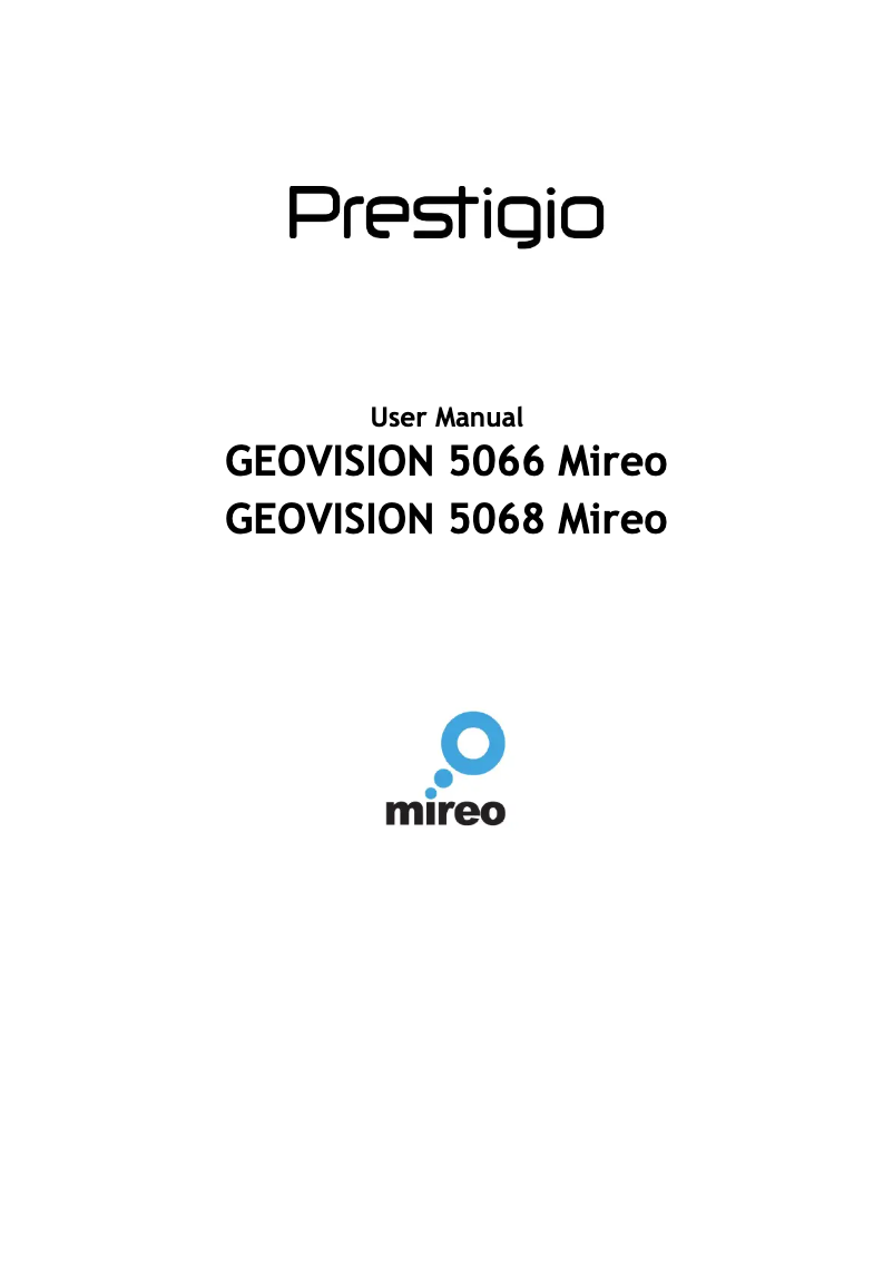 Page n°1 - Manuel utilisateur Prestigio GeoVision 5068