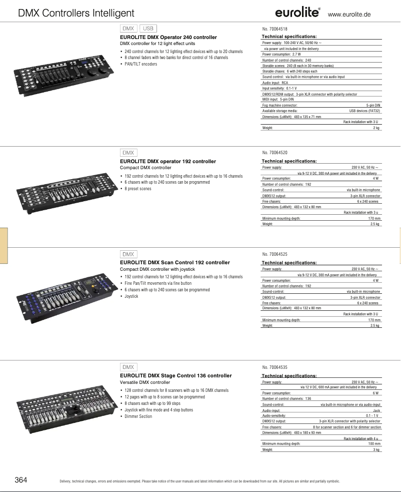 Page 1 de la notice Catalogue Eurolite DMX Operator 240
