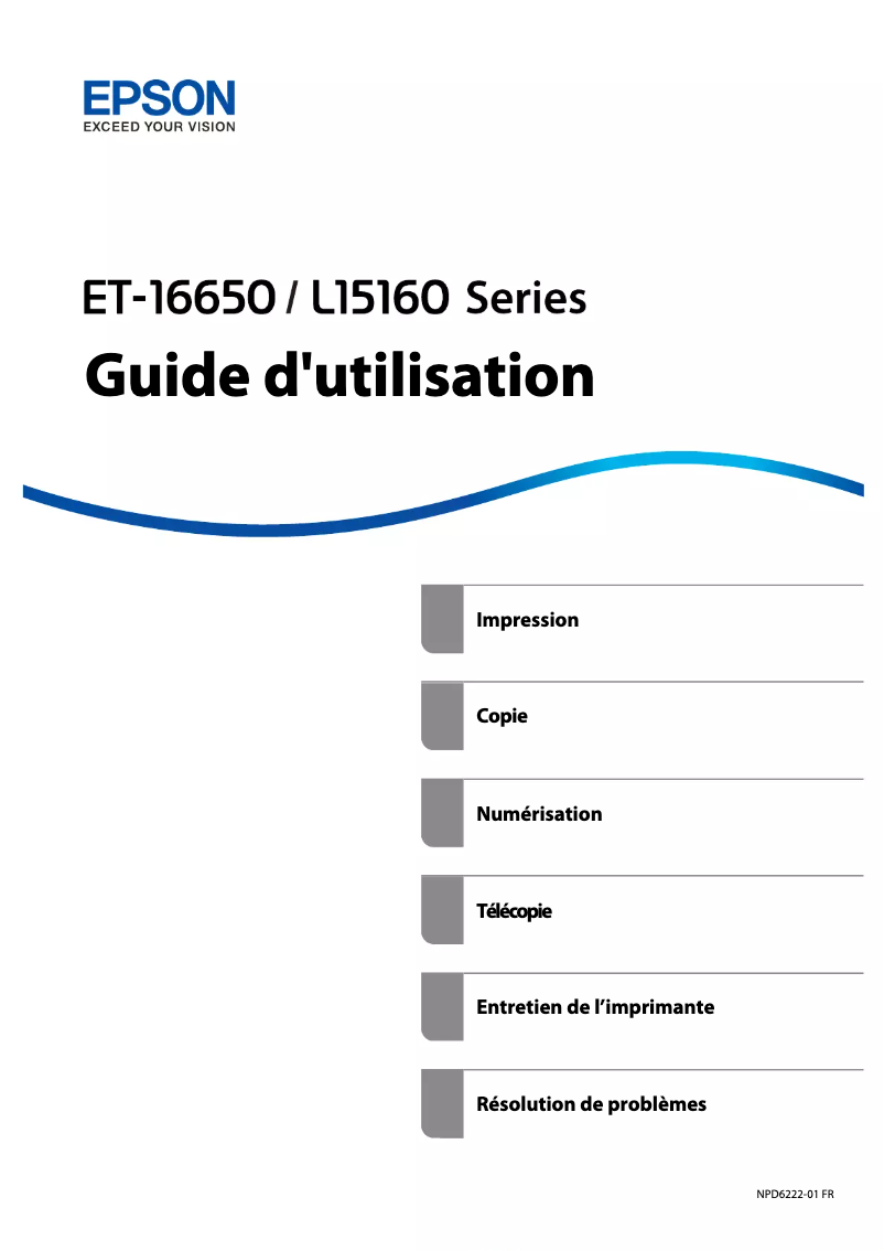 Page n°1 - Manuel utilisateur Epson EcoTank L15160