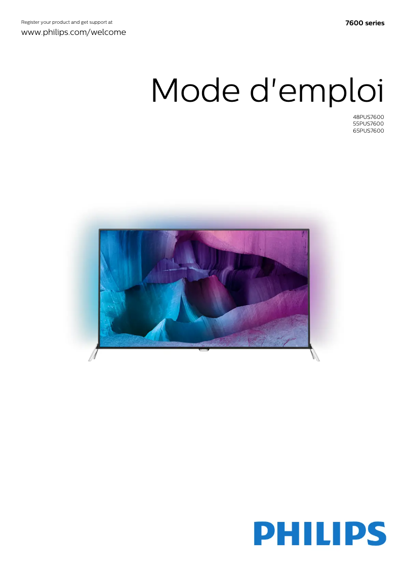 Page 1 de la notice Manuel utilisateur Philips 55PUS7600