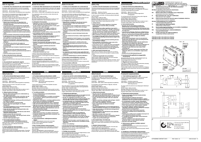 Page n°1 - Manuel utilisateur Phoenix Contact PSR-MC34-3NO-1DO-24DC-SC