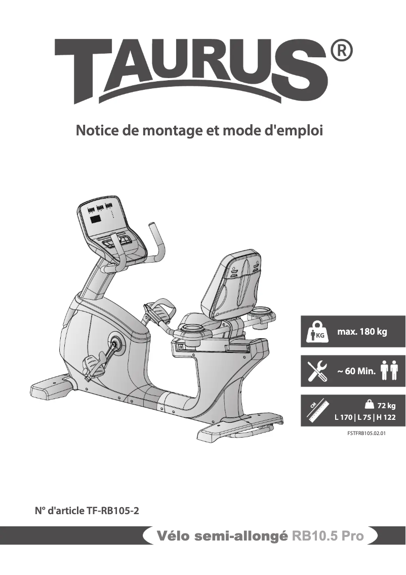 Page 1 de la notice Manuel utilisateur Taurus RB10.5 Pro