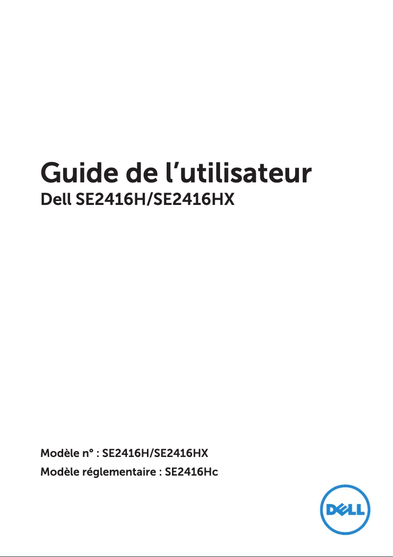 Page 1 de la notice Manuel utilisateur Dell S Series SE2416H