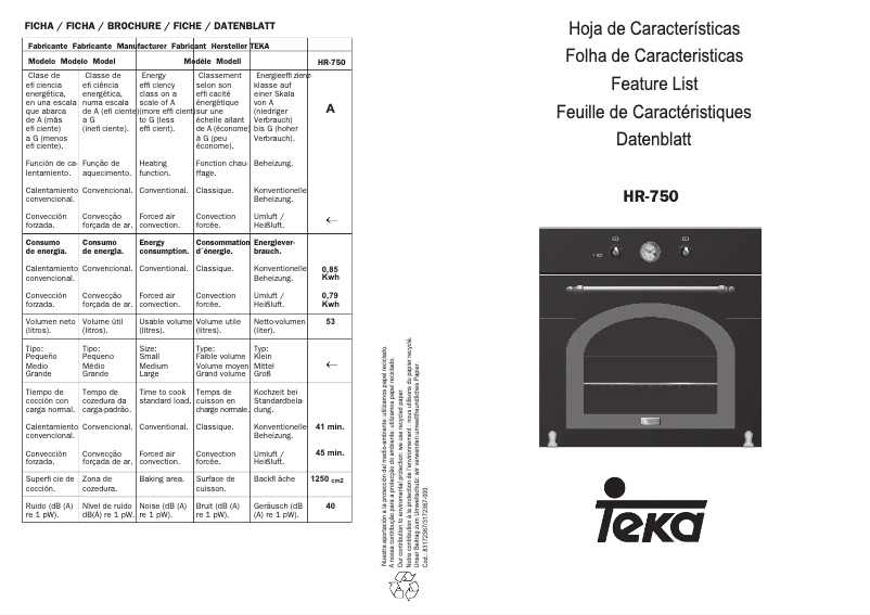 Página 1 del manual Manual de instrucciones Teka HR 750