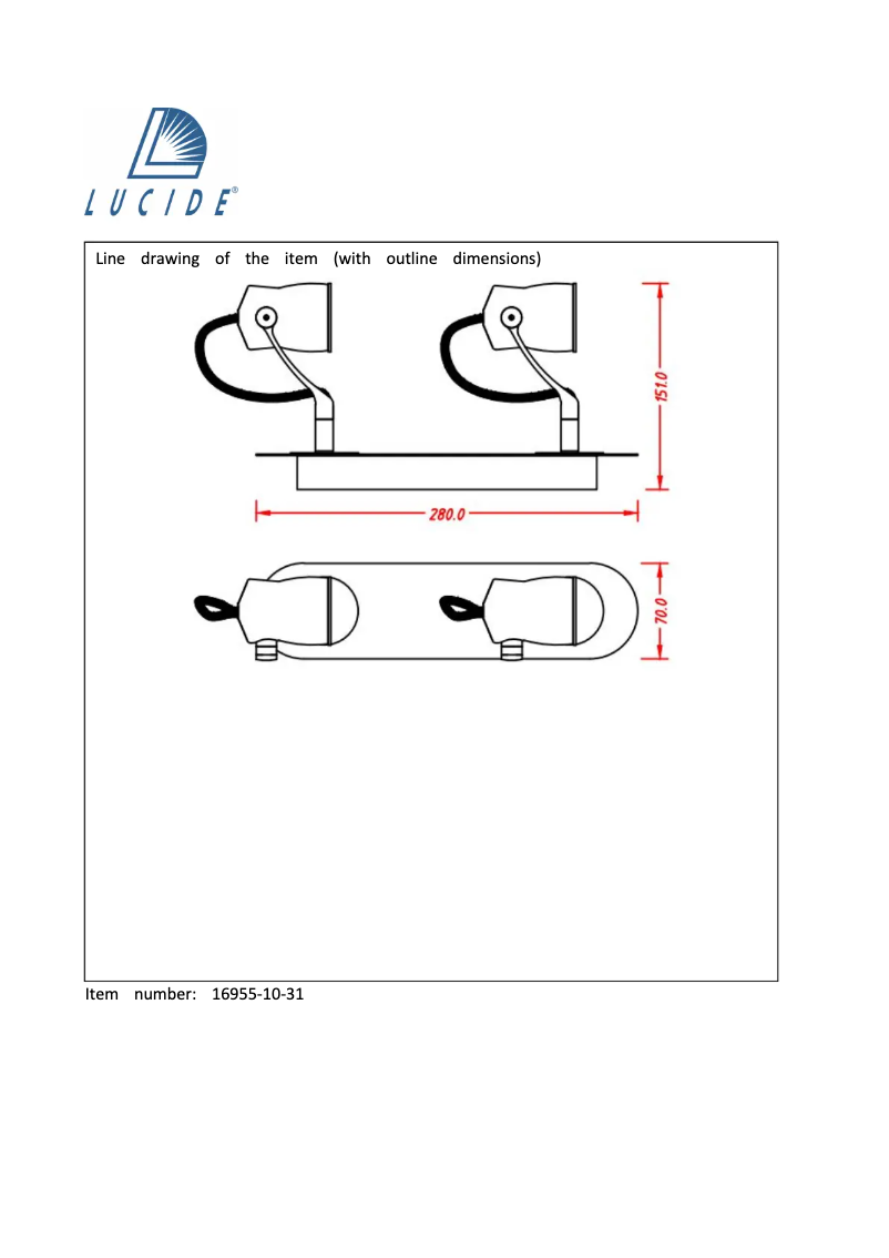 Page 1 de la notice Manuel utilisateur Lucide Samba 16955/10/31
