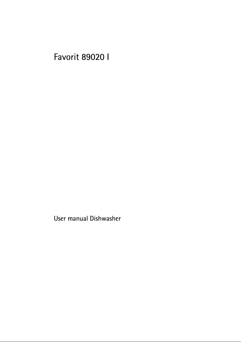 Page n°1 - Manuel utilisateur AEG F89020IM