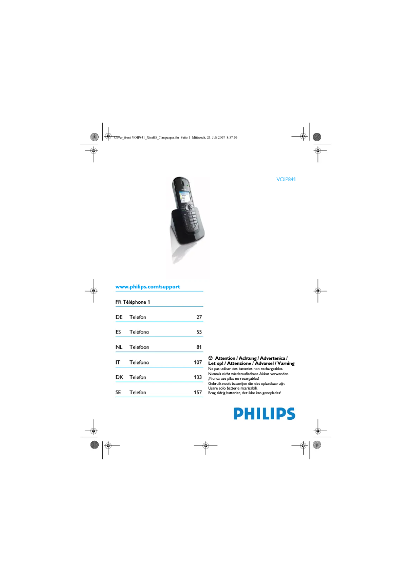 Página 1 del manual Manual de usuario Philips VOIP8410B