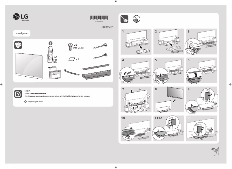 Page 1 de la notice Manuel utilisateur LG OLED65E9PPA