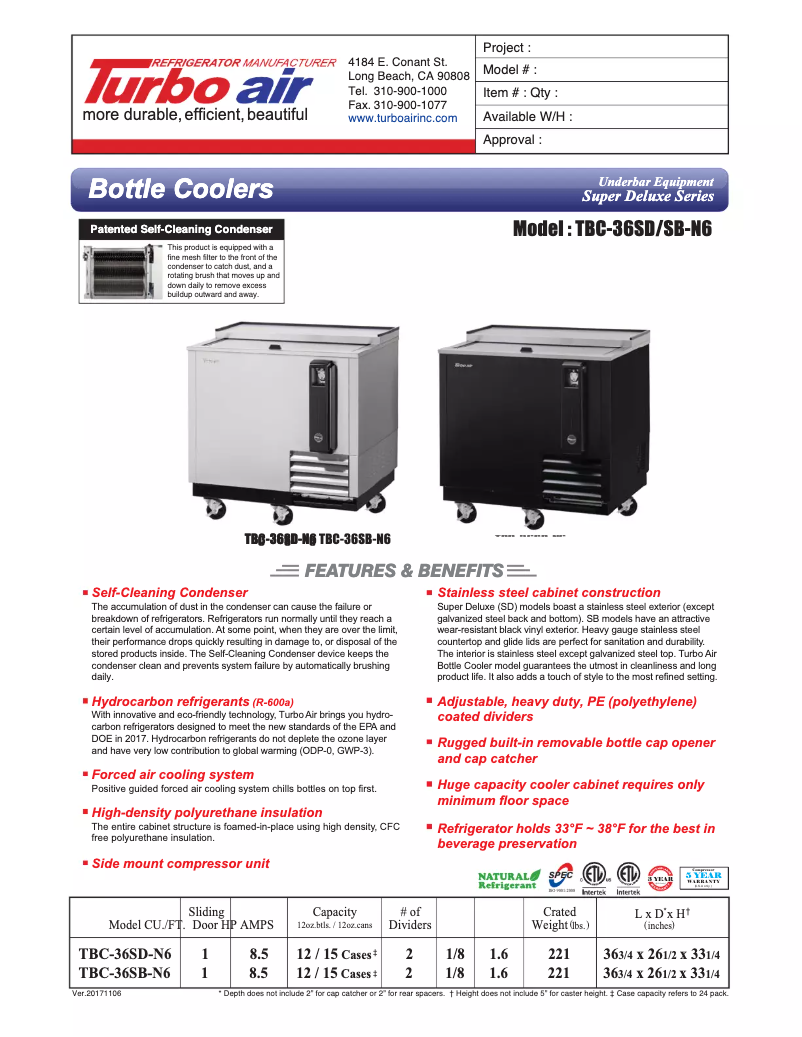 Image de la première page du manuel de l'appareil TBC-36SB