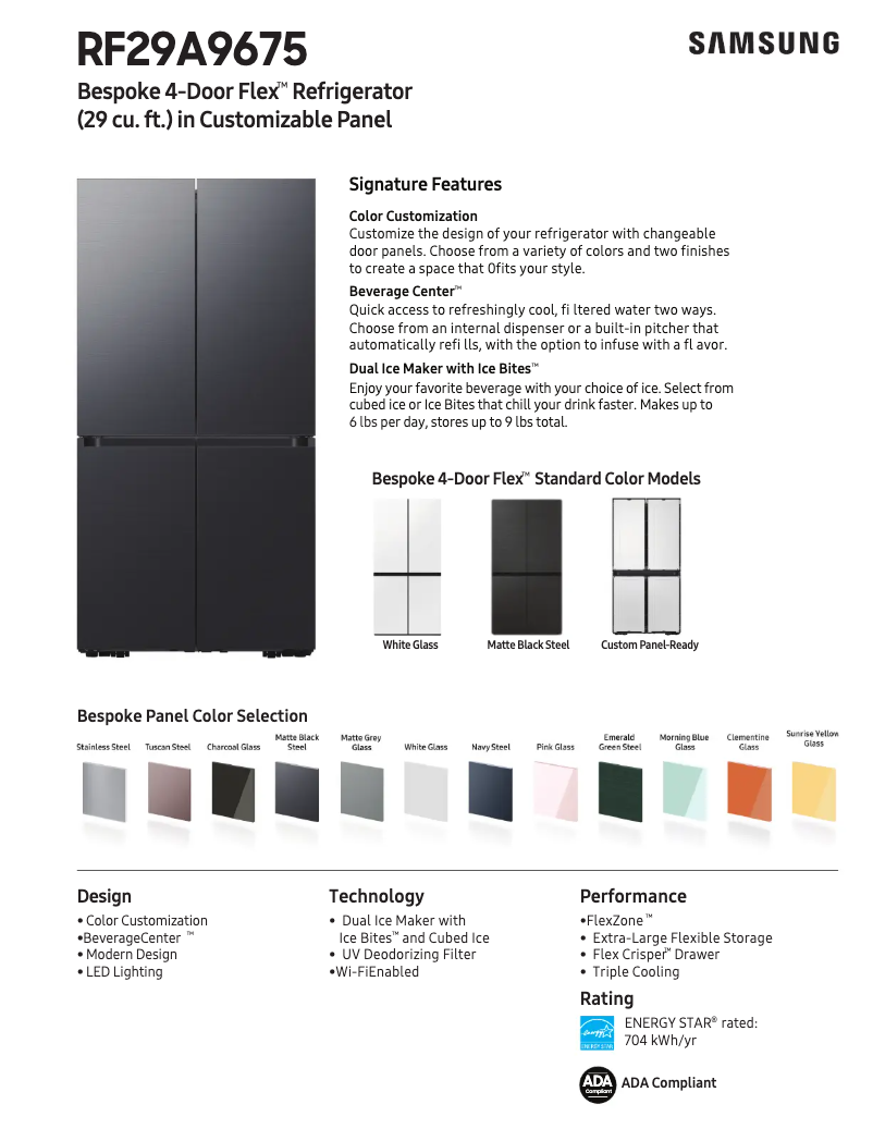 Page n°1 - Fiche technique Samsung RF29A9675MT