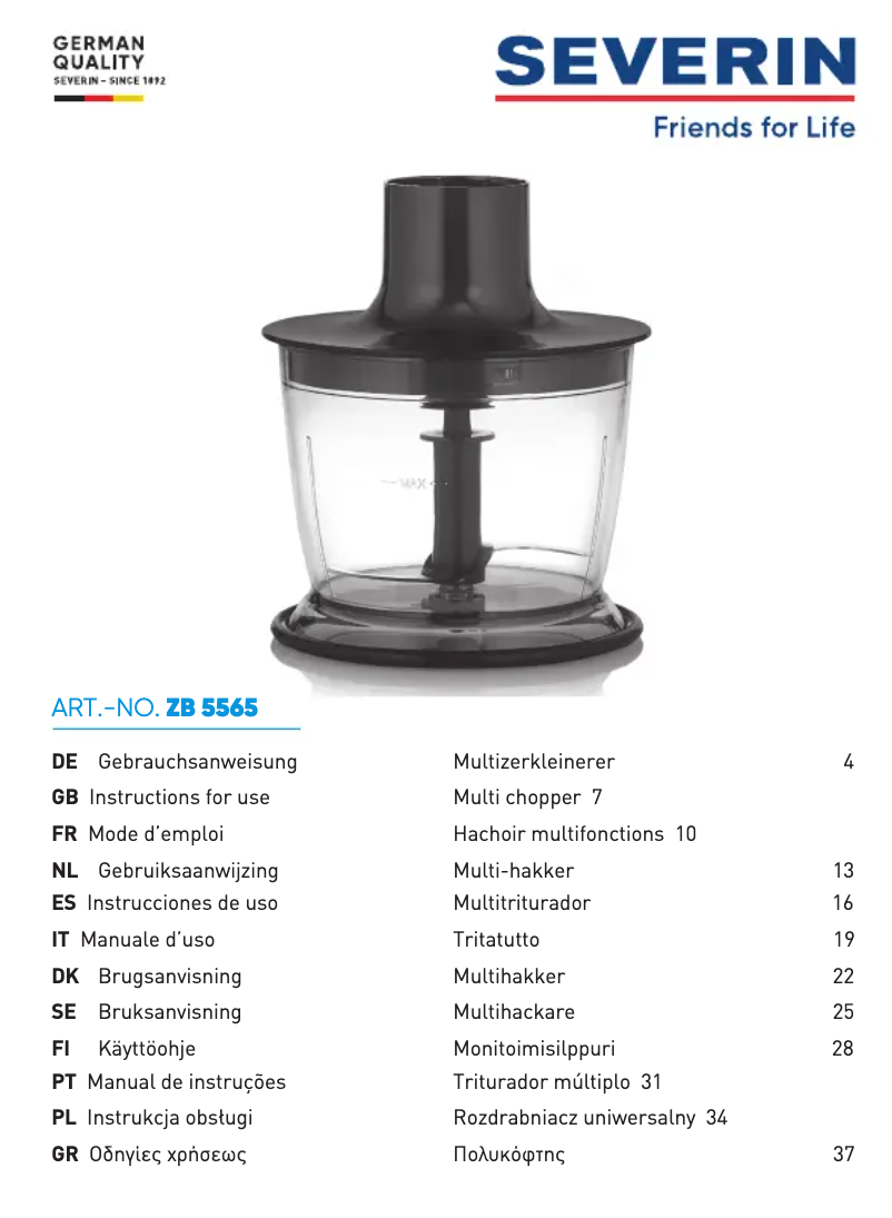 Image de la première page du manuel de l'appareil ZB 5565