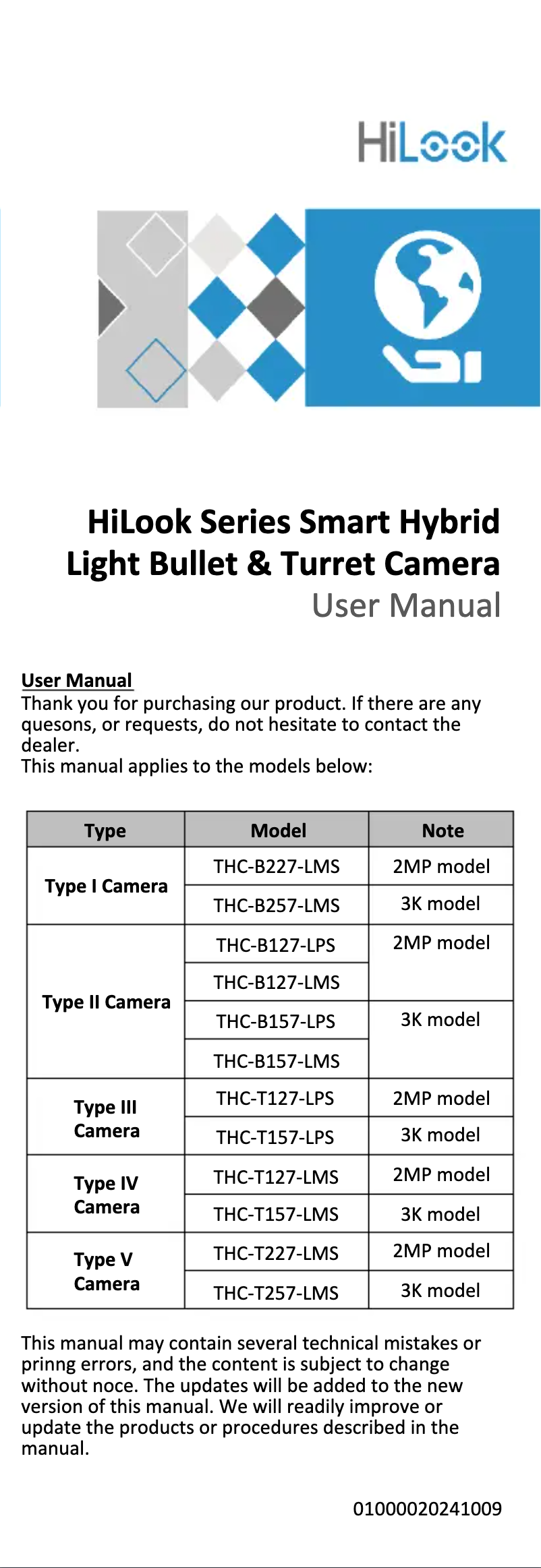 Page n°1 - Manuel utilisateur Hikvision THC-B257-LMS