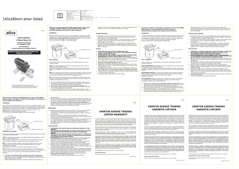 Page n°1 - Manuel utilisateur Ativa 505SB
