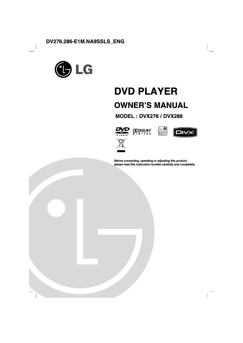 Página 1 del manual Manual de usuario LG DV286