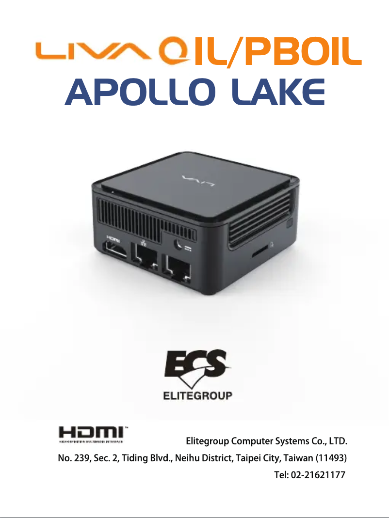 Page 1 de la notice Manuel utilisateur ECS LIVA Q1L