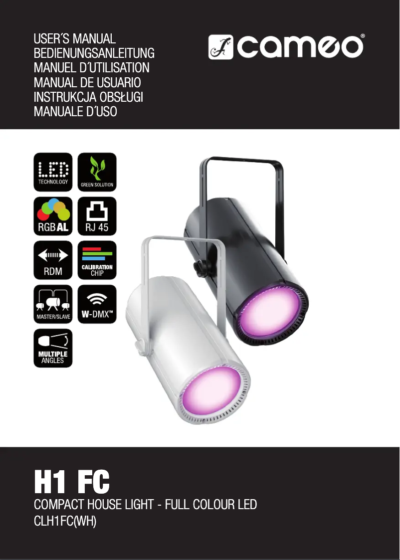 Page 1 de la notice Manuel utilisateur Cameo H1 FC